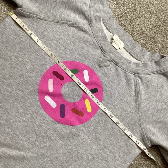 Kate Spade x Darcel Boatneck Grey Sweatshirt Pink Donut Medium Doughnut Top - Picture 7 of 9
